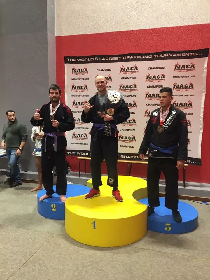 David sur le podium : 2e, NAGA Europe, −100 kg