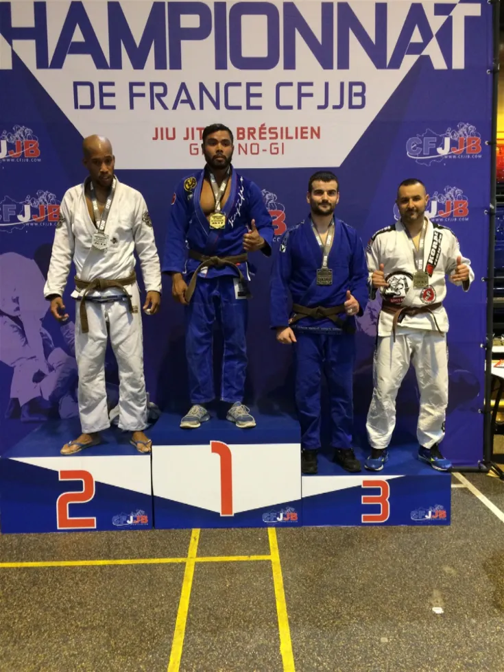 Rémi sur le podium : 3e, Championnat de France, −94 kg